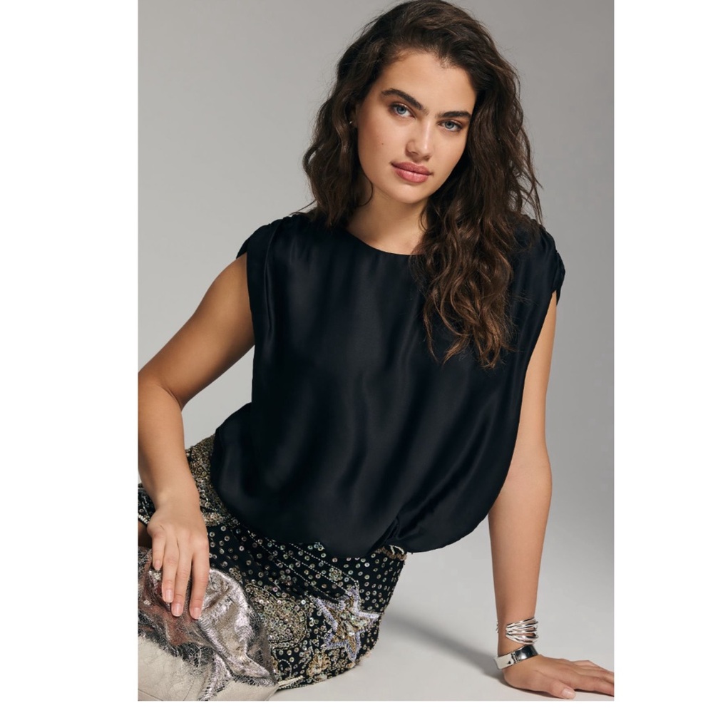 Anthropologie Silky Boatneck Top XS New With Tags